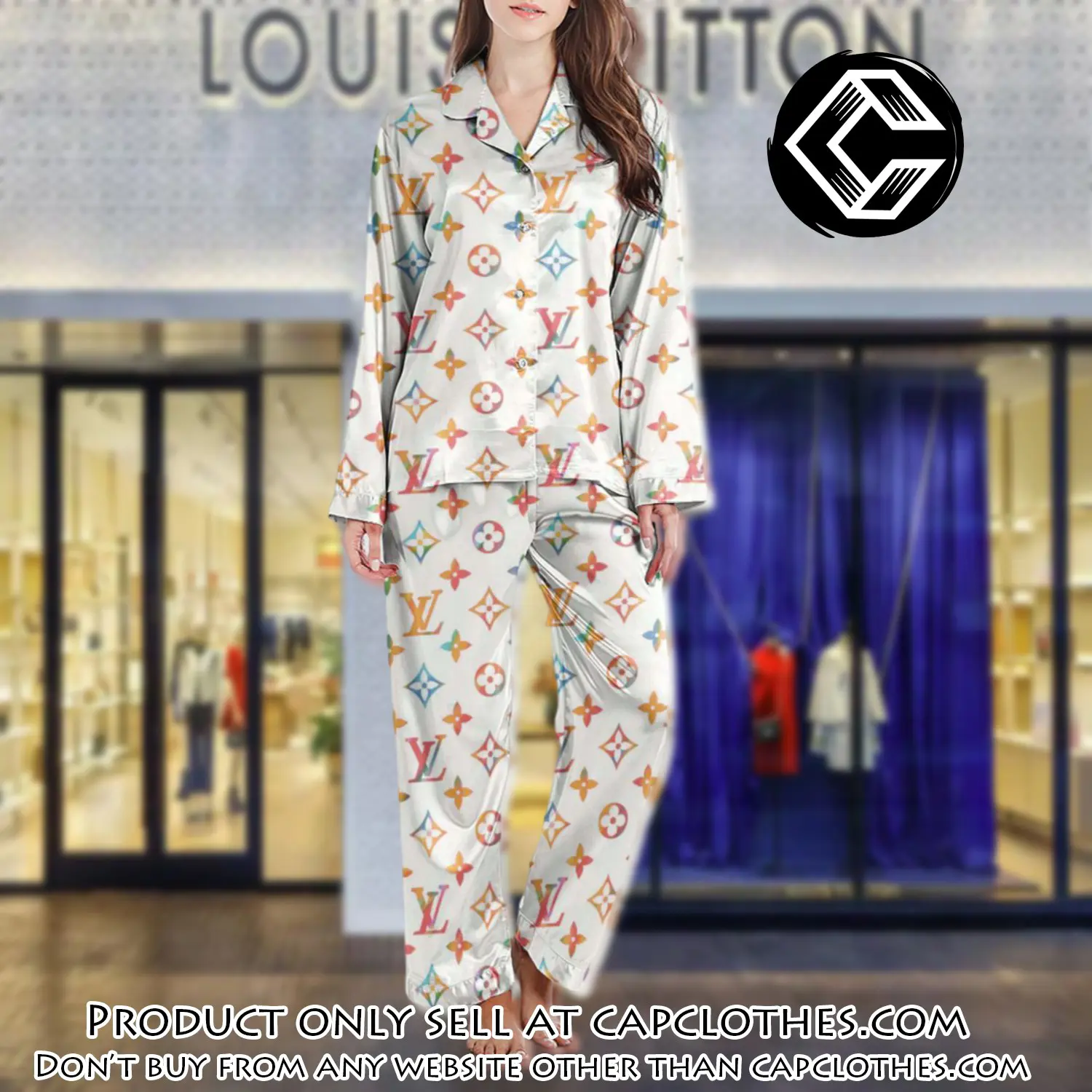 Lv monogram long satin pajama set pjs1013 cc1747410